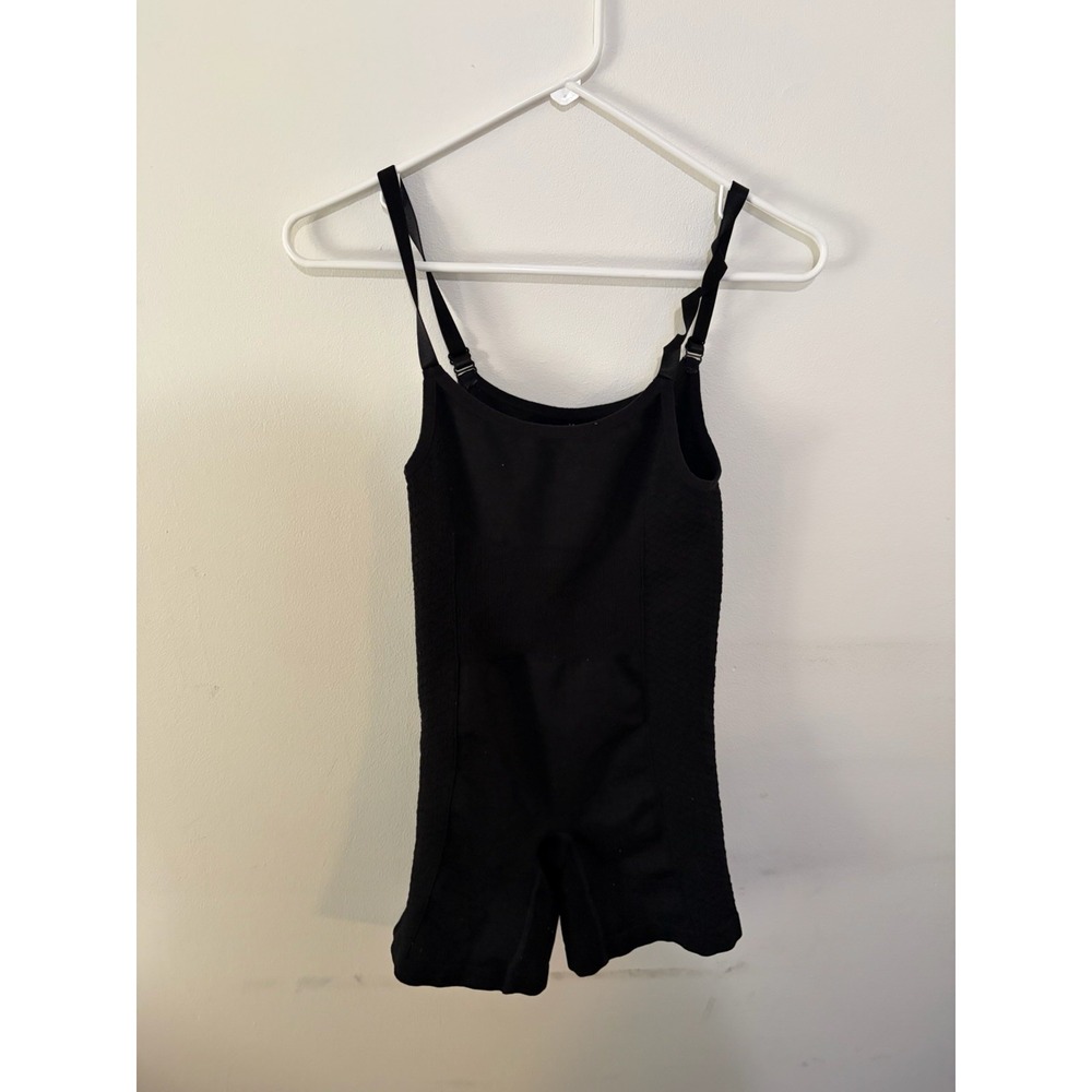 Black Mid-Thigh Bodyshaper Bodysuit Sleeveless Shape Wear M